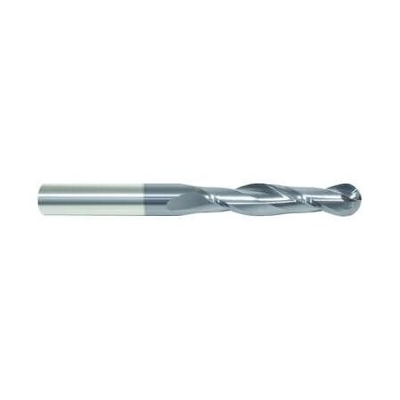 Morse Single End Mill, Ball Nose Center Cutting Extended Length, Series 5952T, 516 Cutter Dia, 6 Overa 92590